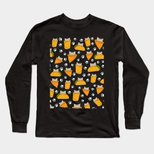 Pizzas, tacos and burritos pattern Long Sleeve T-Shirt